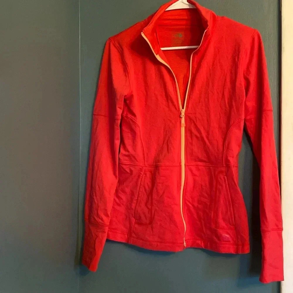 The North Face women’s bright pink/coral nylon zip up - small - long sleeves